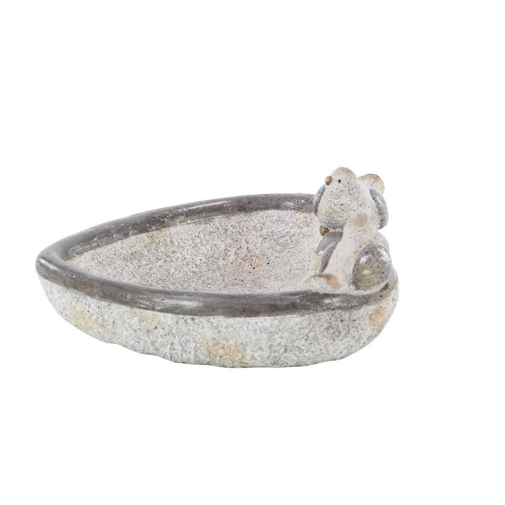 DecMode 6" Indoor Outdoor Bird Garden Sculpture with Bath Bowl