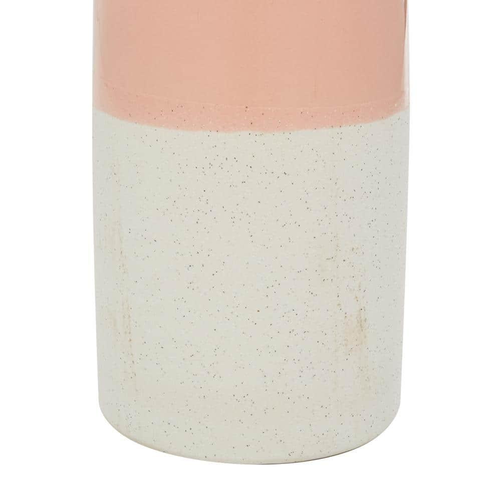DecMode 5"W, 11.25"H Stoneware Modern Vase, Pink, 1 - Piece