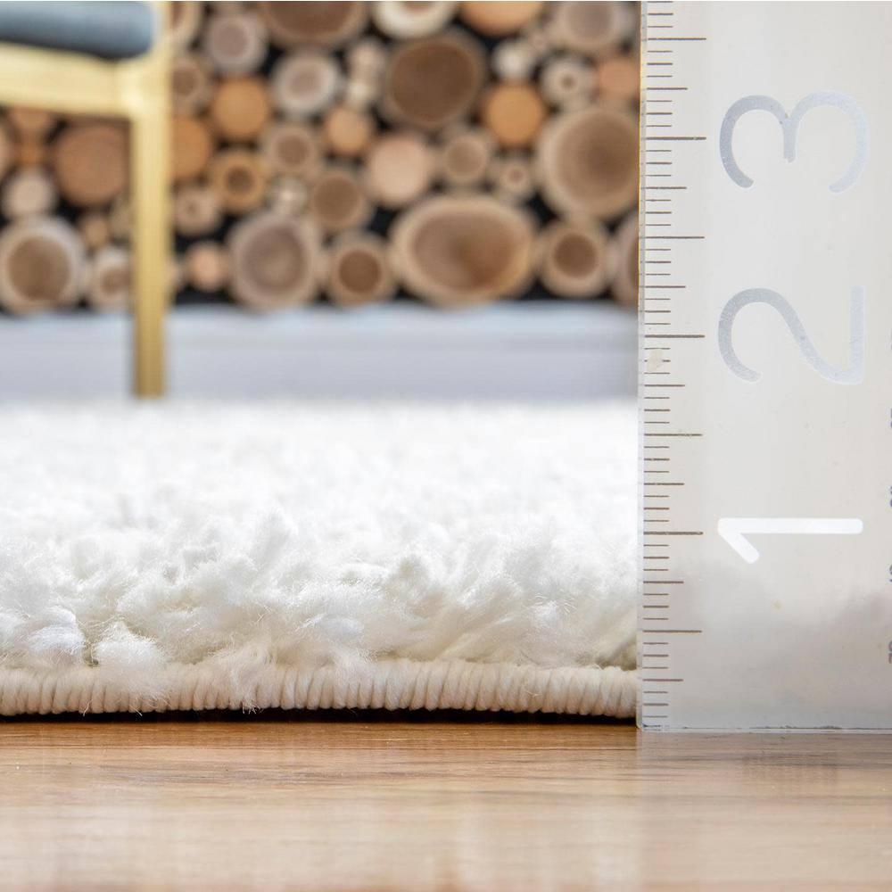 Nuloom Kara Solid 2x6 Runner Shag Indoor Area Rug for Living Room Bedroom Dining Room Nursery Entryway Hallway, Ivory