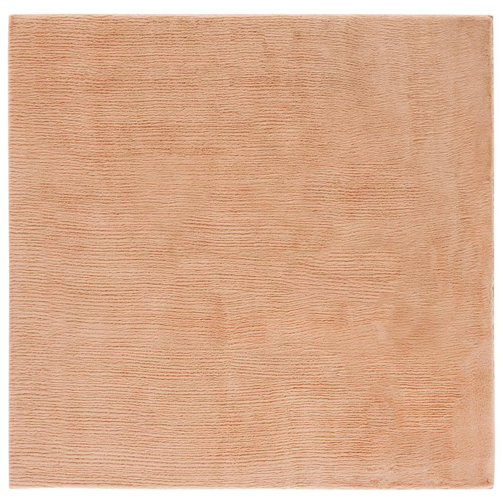 Faux Rabbit Fur FRF500 Power Loomed Machine Washable Indoor Area Rug - Beige - 6'x6' - Safavieh