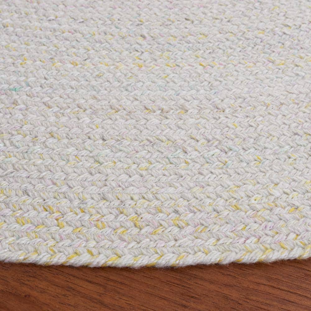 Braided BRD804 Hand Woven Area Rug - Ivory/Yellow - 3' round - Safavieh.