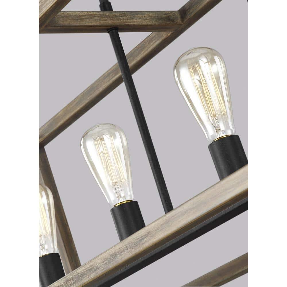 Buford Iron & Wood Linear Chandelier (50")
