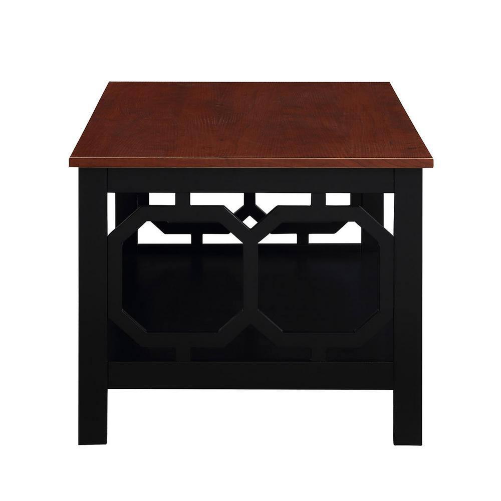 Convenience Concepts Omega Coffee Table with Shelf, Cherry/Black