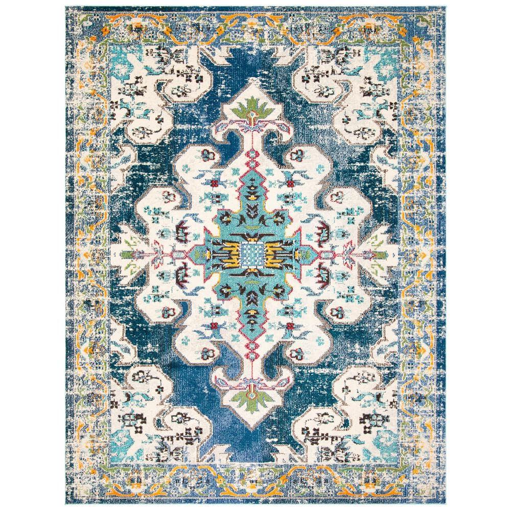 Madison MAD452 Power Loomed Indoor Area Rug - Navy/Grey - 9'x12' - Safavieh
