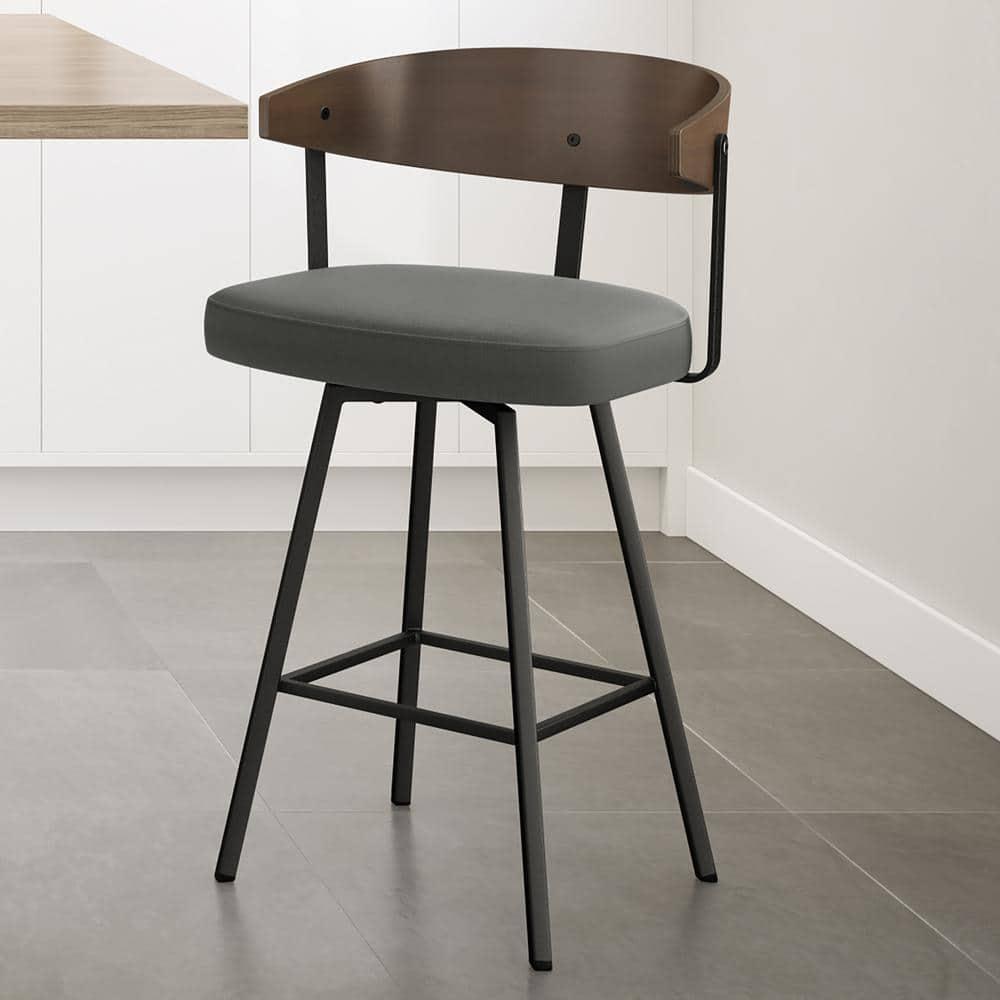 Amir Swivel Counter & Bar Stool with Wooden Back