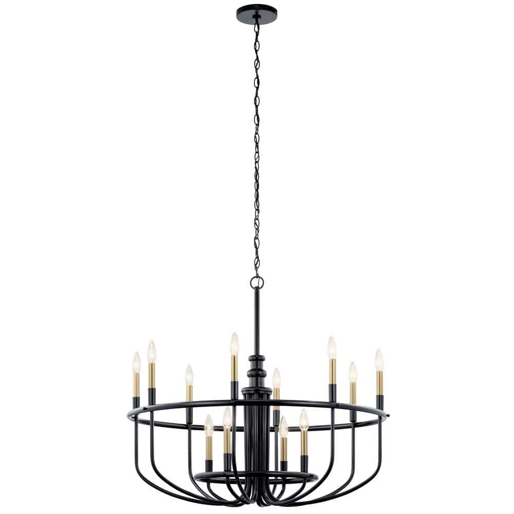 Capitol Hill 30.75" 12 Light Chandelier in Black