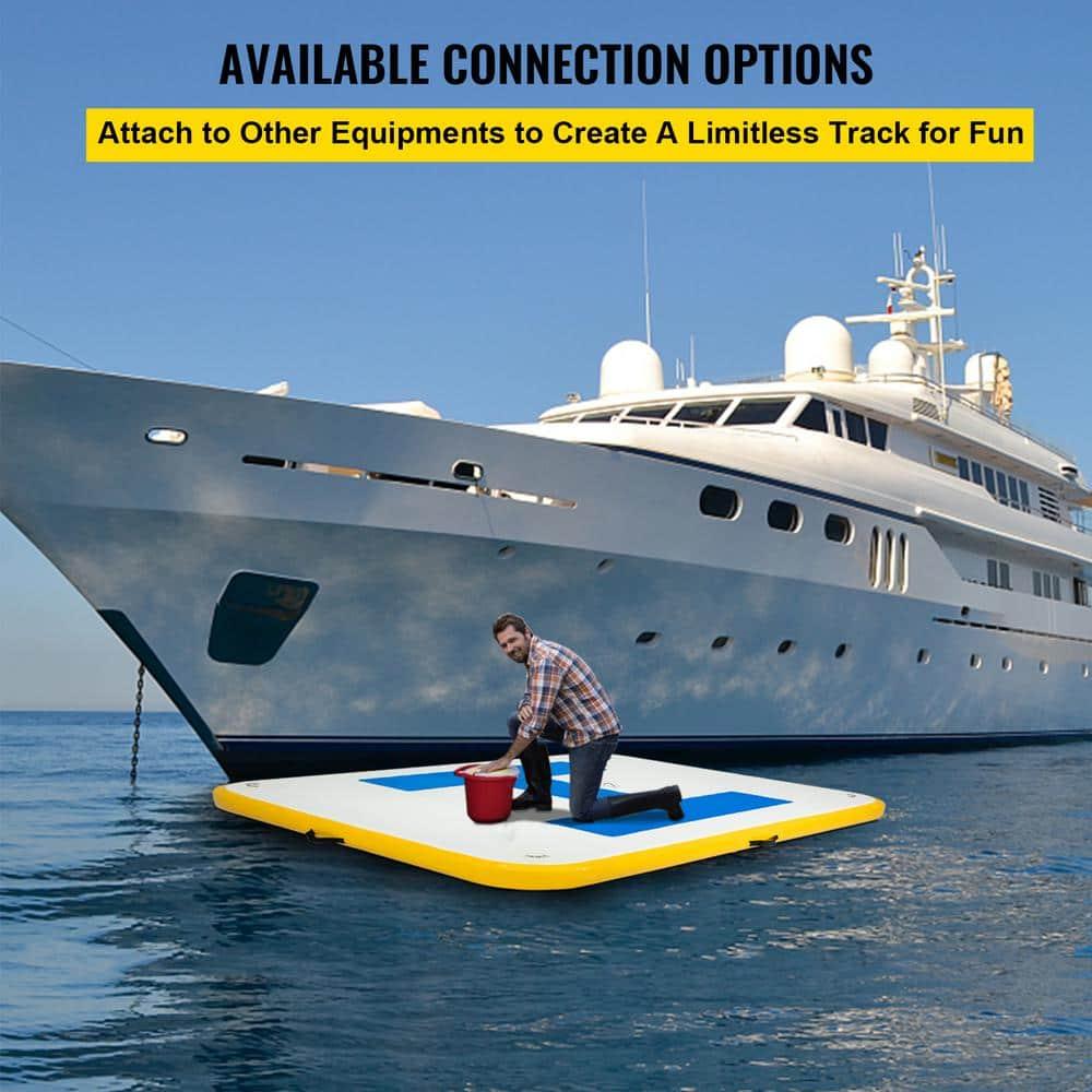 VEVOR VEVOR Inflatable Floating Dock 8 X 5 Ft, Inflatable Dock Platform With Electric Air Pump, Inflatable Swim Platform 6 Inch Thick, Floating Dock 4-6 People, For Pool Beach Ocean