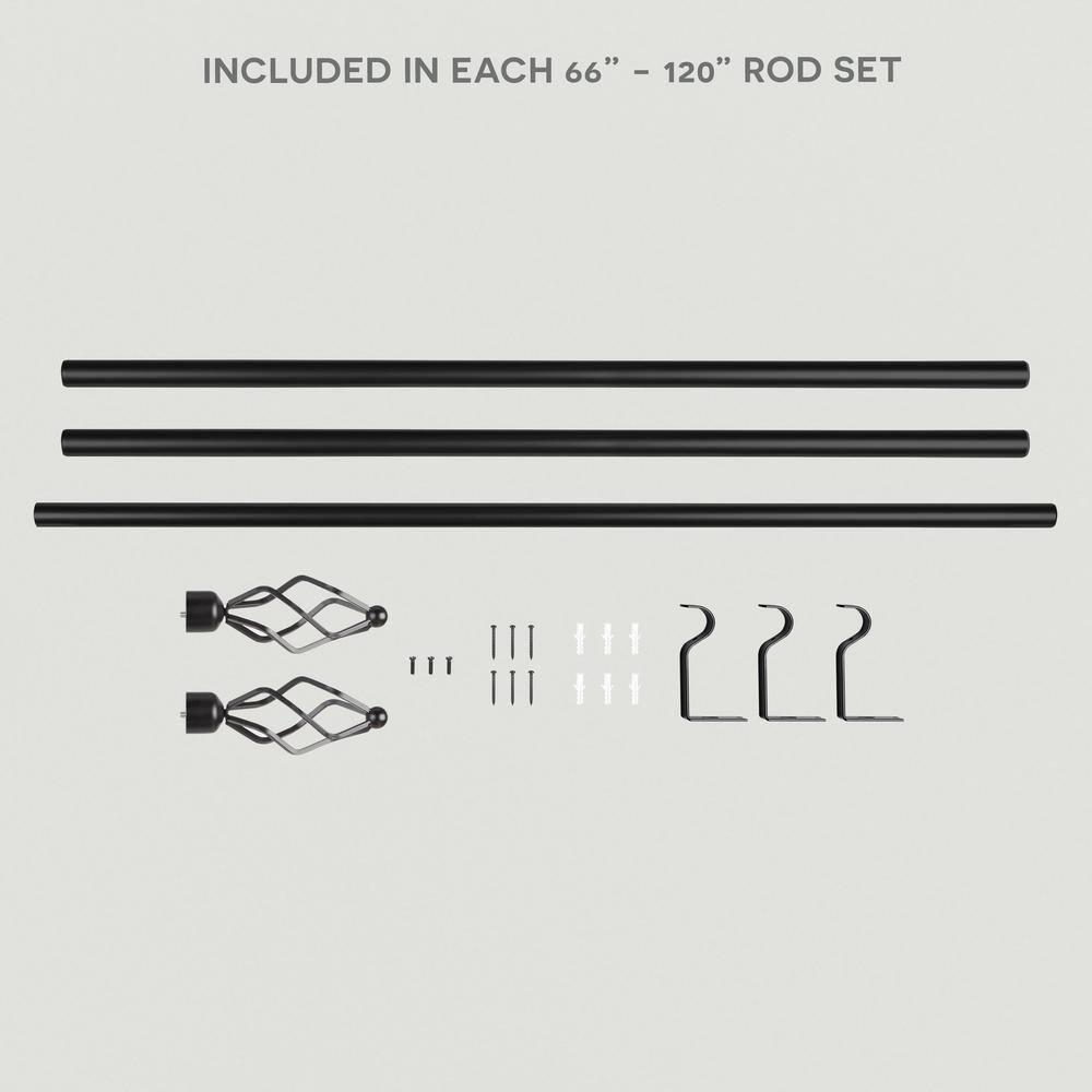 Amalgamated Textiles Exclusive Home Lancelot 1" Window Curtain Rod and Finial Set, Adjustable