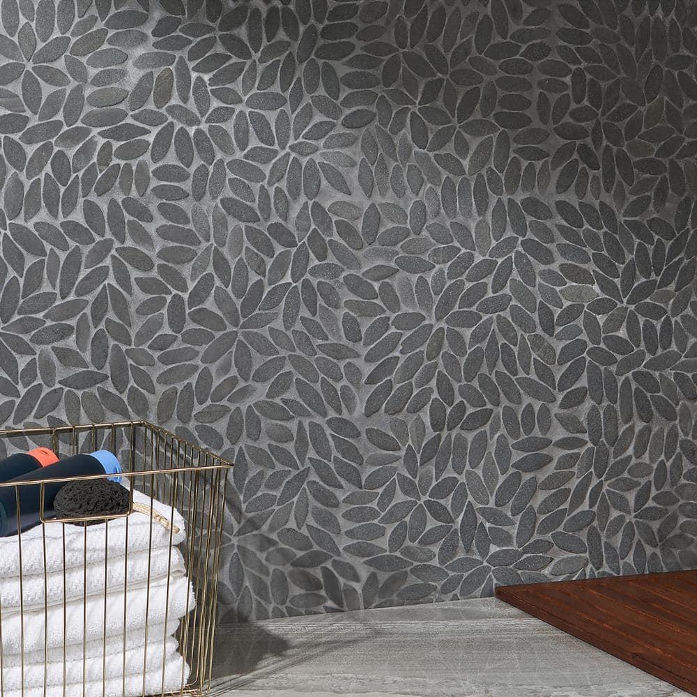 Picturesque Flower 11.81 in. x 11.81 in. Natural Stone Floor and Wall Mosaic Tile (0.97 Sq. Ft. / Each)