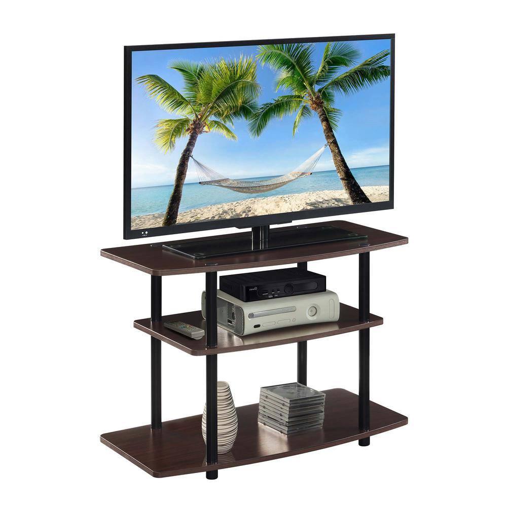 Convenience Concepts Designs2Go No Tools 3 Tier TV Stand, Espresso/Black Poles