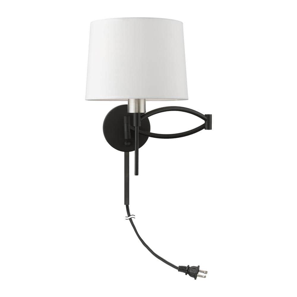 Livex Lighting 1 - Light Wall Light in  Black/Brushed Nickel