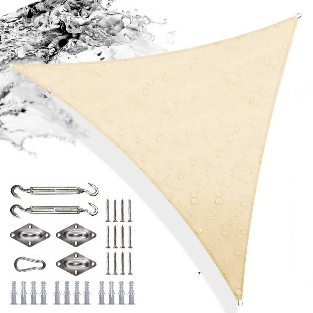 ColourTree Colourtree Triangle Waterproof Sun Shade Sail With Installation Winch Kit