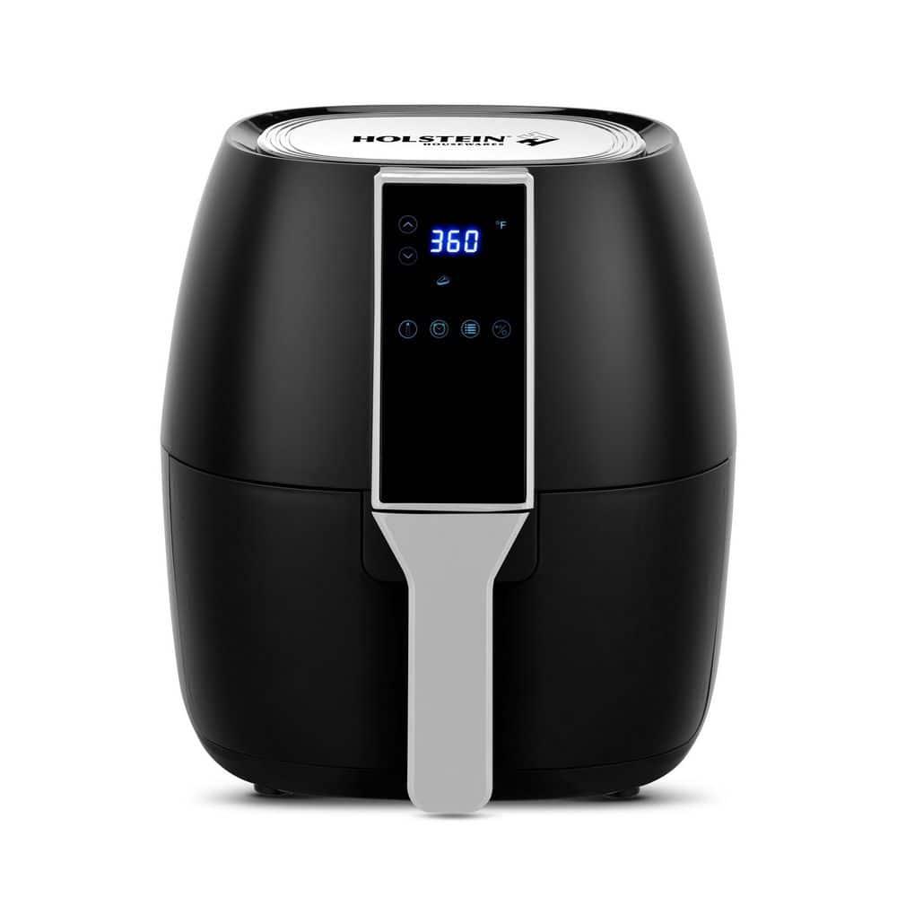 Holstein Housewares - 3.7QT Digital Air Fryer, Black - Convenient and User Friendly with Optimal Control Panel and Seven Cooking Presets