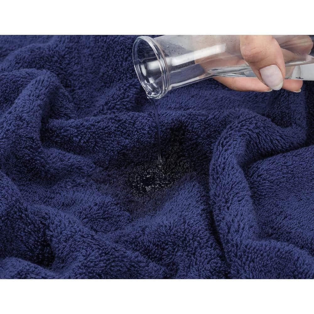 American Soft Linen 6 Piece Towel Set, 100% Cotton Bath Towels for Bathroom, Navy Blue