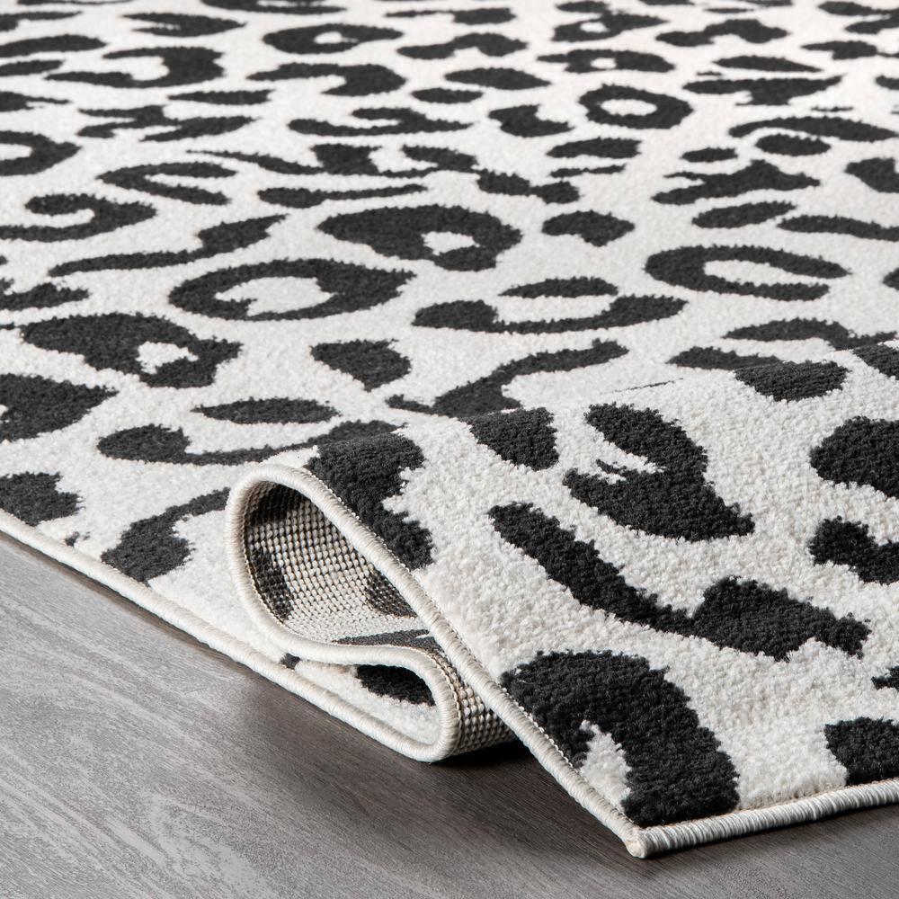 Nuloom Leopard Animal 8x10 Indoor Area Rug for Living Room Bedroom Dining Room Kitchen, Dark Grey/Ivory