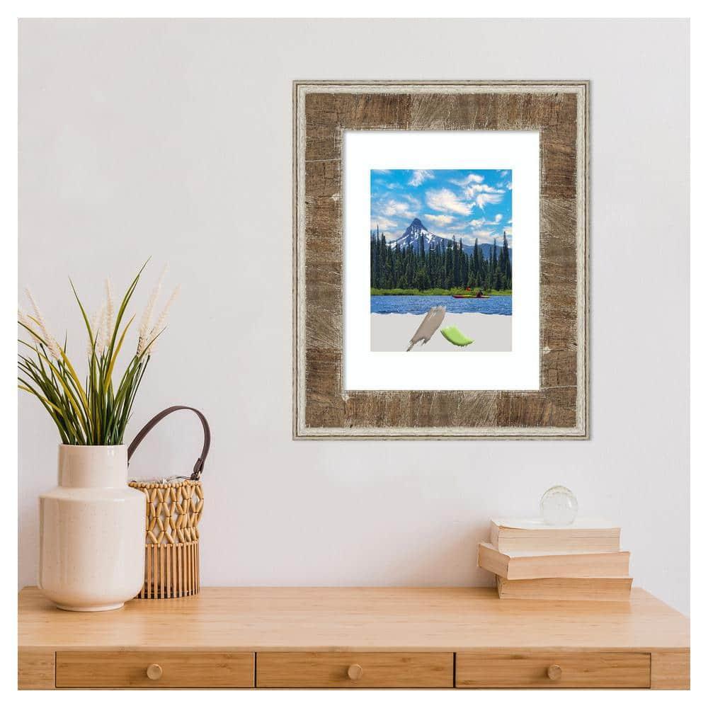 Amanti Art Farmhouse Brown Narrow Wood Picture Frame Opening Size 11x14 in. (Matted To 8x10 in.)