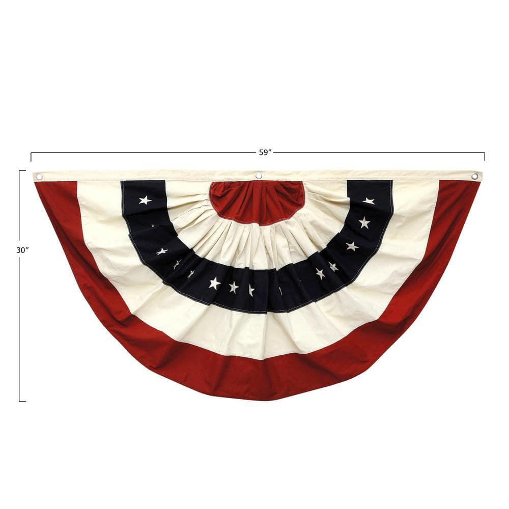 3R Studios 59L x 30H in. Fabric USA Flag in Half Circle Design