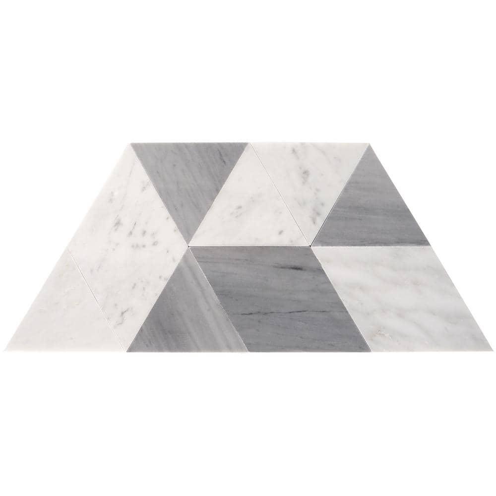 Prisma 7.75" x 13.5" Geometric Marble Mosaic Wall & Floor Tile (0.73 Sq. Ft. / Sheet)