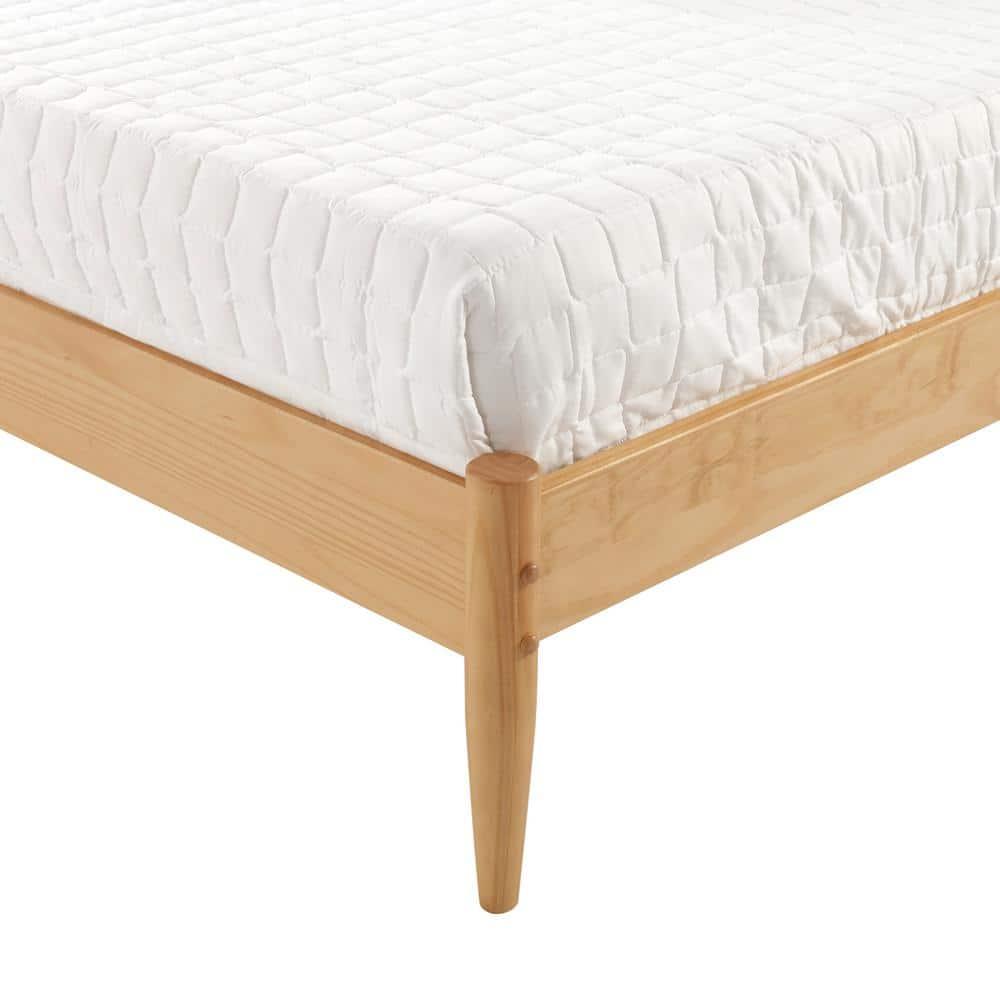 Camaflexi Mid-Century Solid Wood Queen Platform Bed in Scandinavian Oak 100% Solid Wood