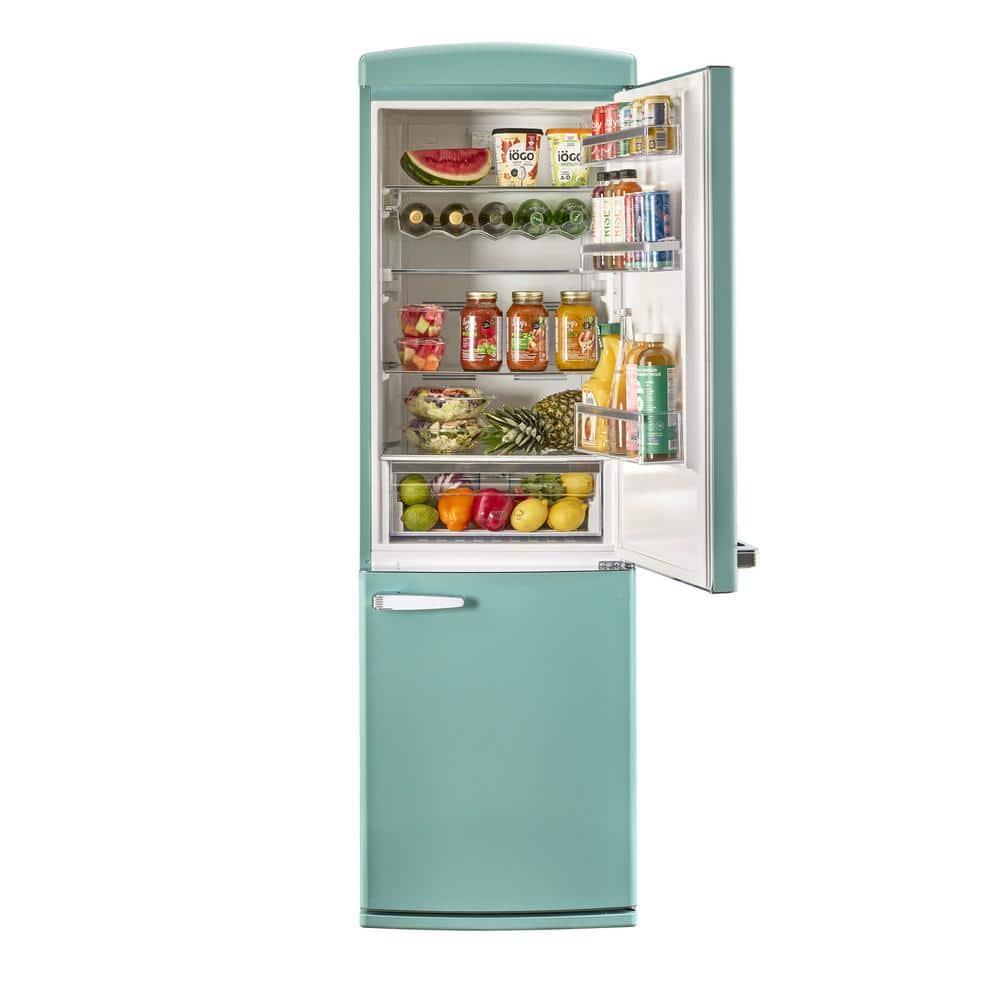 Unique Appliances Classic Retro 24 In 12 Cu.ft Bottom Mount Fridge Auto Defrost, Energy Star Certified, Counter Depth UGP-340L T AC