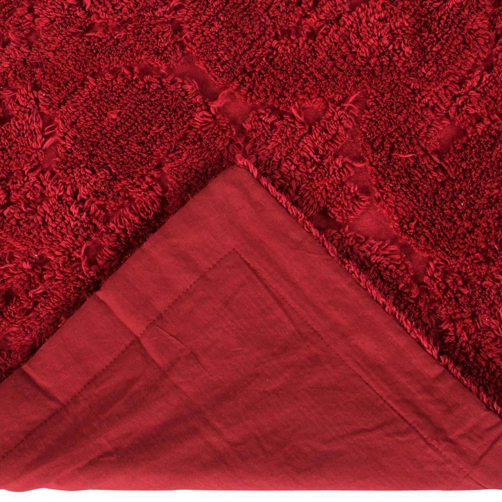 King Ashton Collection 100% Cotton Tufted Unique Luxurious Medallion Design Pillow Shams Burgundy - Better Trends