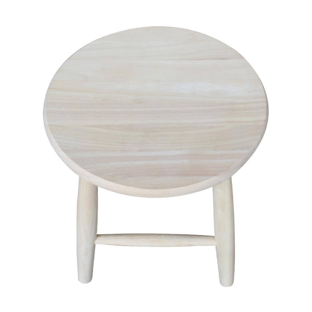 Jonathan Swivel Scooped Seat 18" Stool - Unfinished - International Concepts: Solid Wood, Round, No Assembly Required