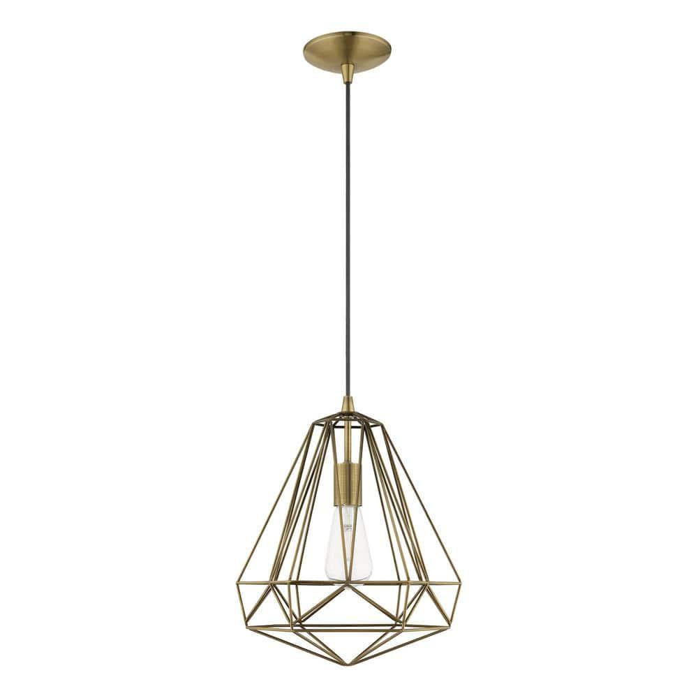 Livex Lighting Knox 1 - Light Pendant in  Antique Brass