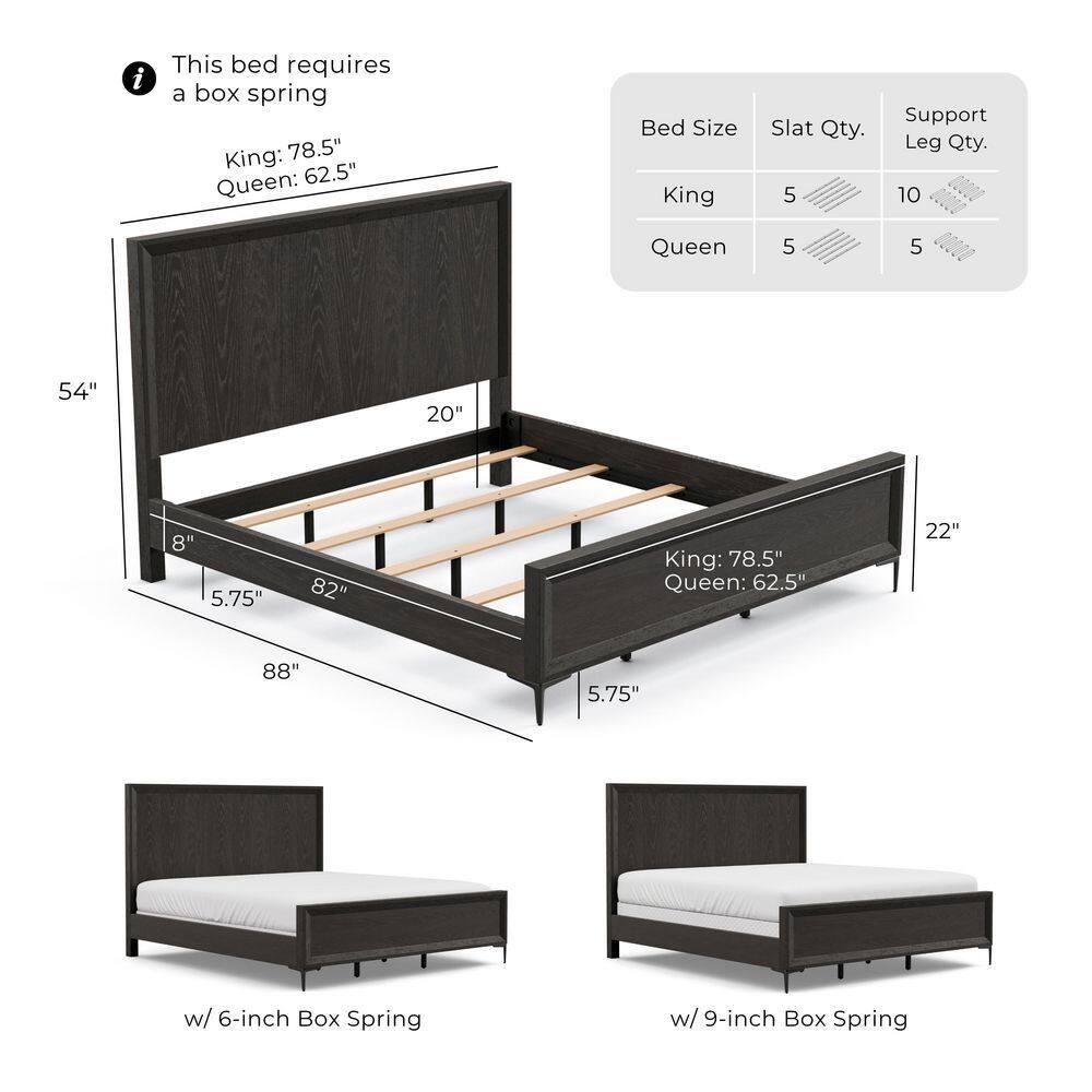 Furniture of America Brio Solid Wood Queen Panel Bed, Espresso
