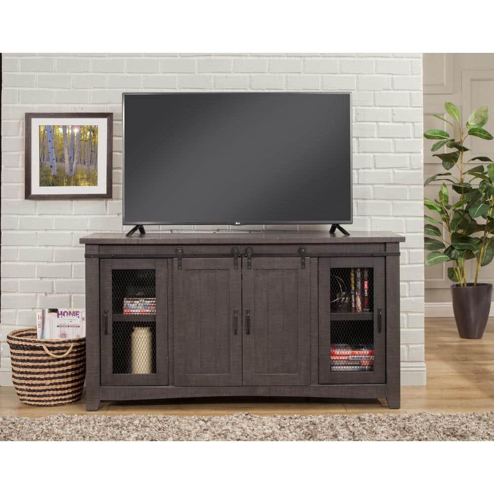 Sierra 65" Solid Wood TV Stand Gray Finish - Martin Svensson Home
