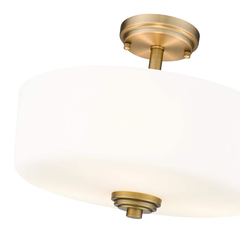 Z-Lite 220SF3-HBR Arlington 15 Inch Flush Mount Ceiling Light, Brass