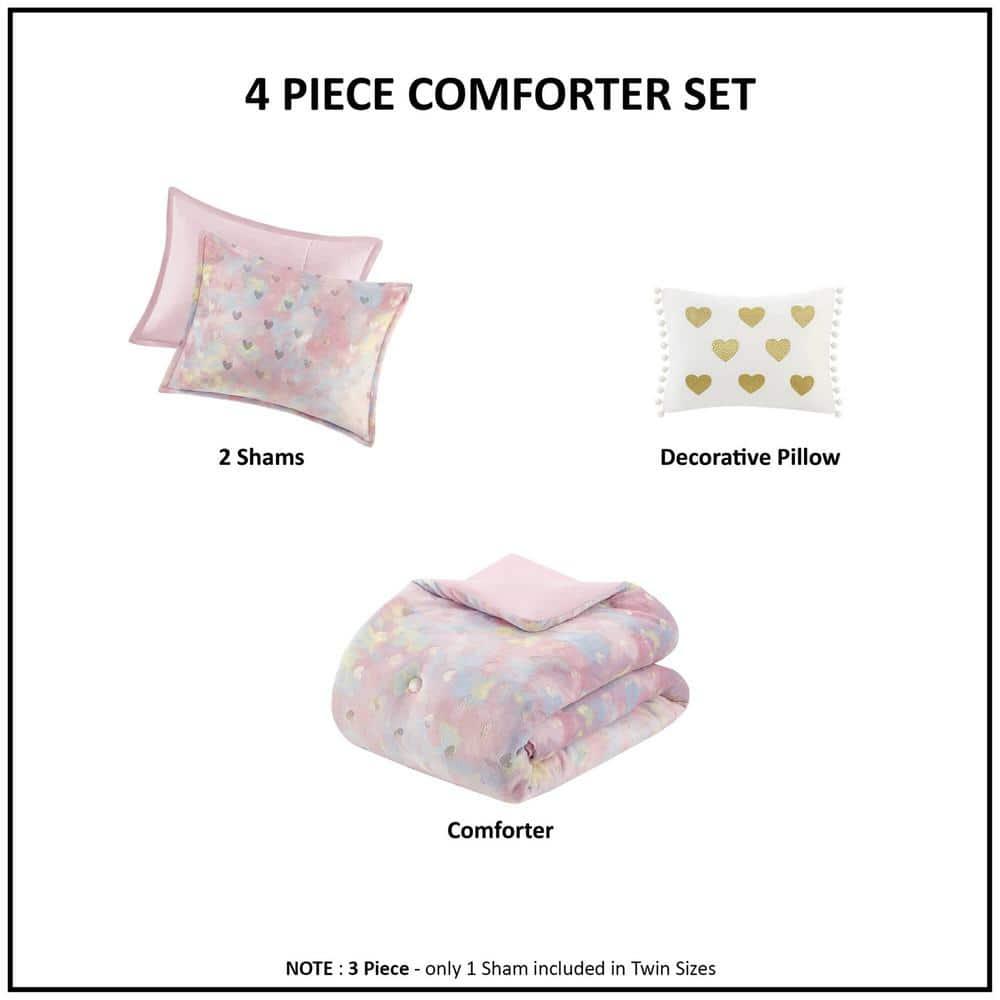 Mi Zone Rosalie Metallic Printed Plush Comforter Set