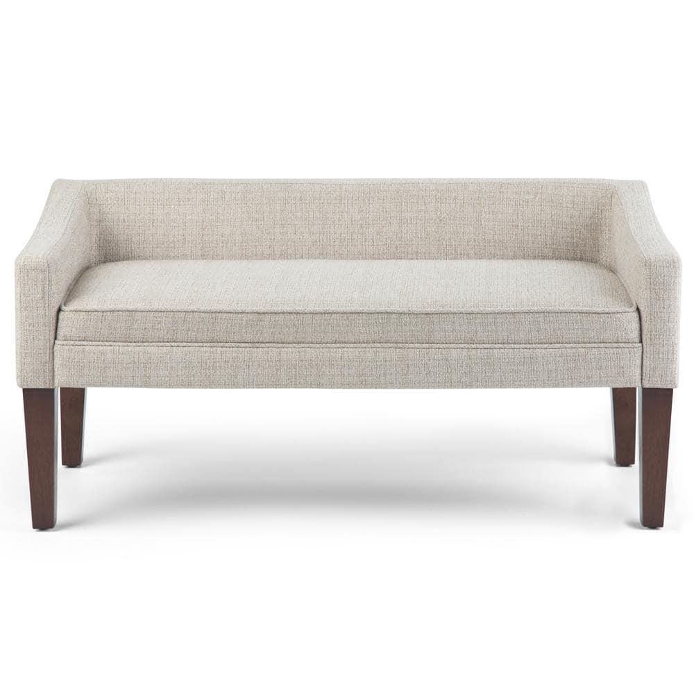 Simpli Home Parris Polyester Upholstered Bench
