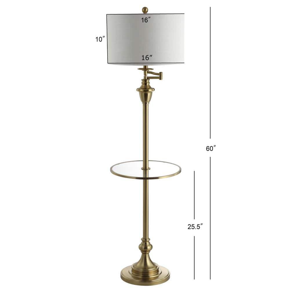 Rephen 60'' Black LED Swing Arm Floor Lamp with USB