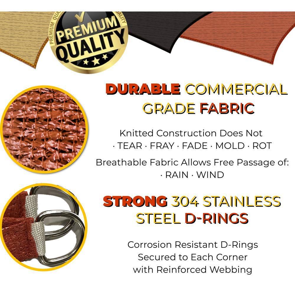 12 x 12 Backyard Expressions Sun Shade Sail for Patio Available in a Variety of Colors