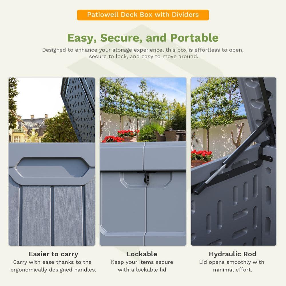 Patiowell 230 Gallons Water Resistant Resin Lockable Deck Box