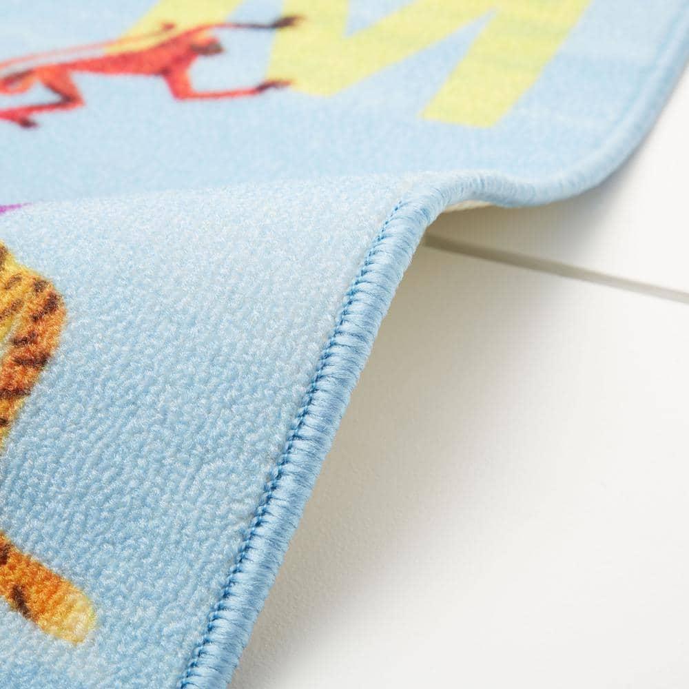 Eric Carle Alphabet Zoo Blue Area Rug