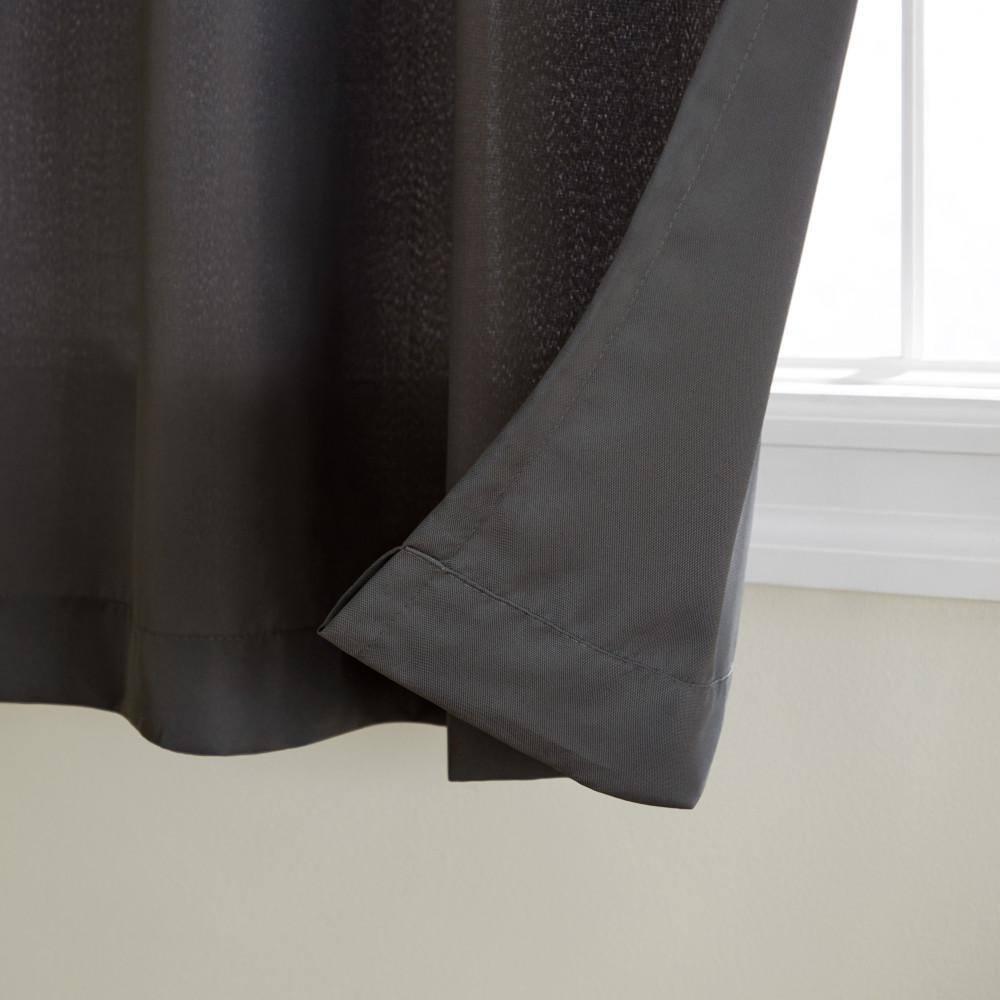 TOWN & COUNTRY BASICS Cabana Solid Heavyweight Indoor Outdoor Curtains, Light Filtering Opacity with Grommet Top, Water Repellent, 2-Pack Set, 54"x108", Charcoal