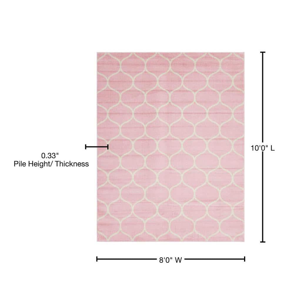 Unique Loom 8' 0 x 10' 0 Trellis Frieze Light Pink Area Rug