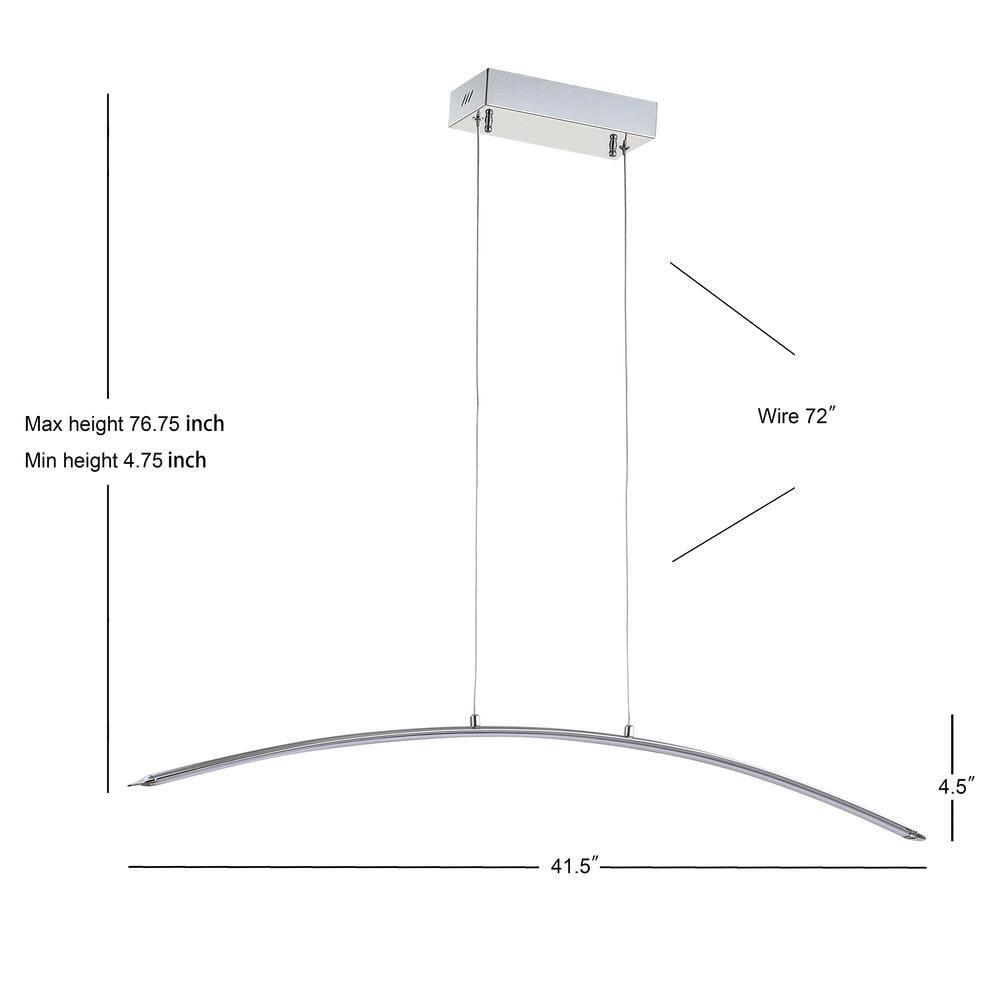 41.5" Chrome Adjustable LED Linear Pendant Light