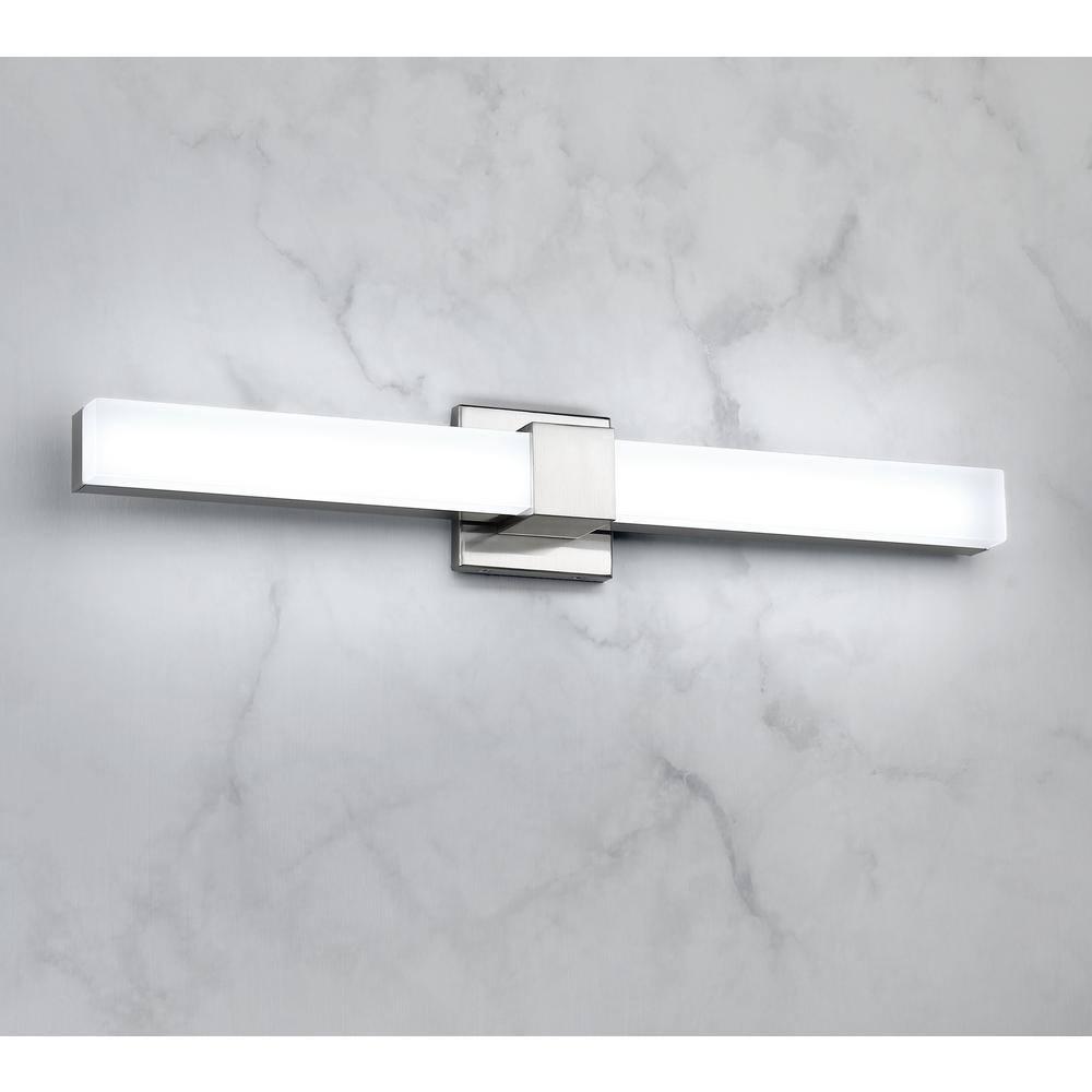 WAC Lighting Esprit 26" 2-Light 3000K Aluminum Bathroom Vanity Light in Nickel