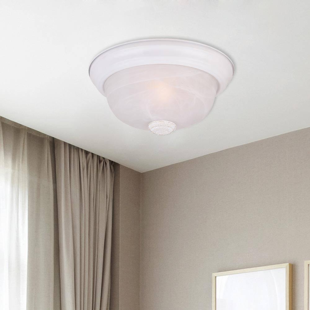 Designers Fountain 13.25 inch 2-Light White Flush Mount Ceiling Light, 1257M-WH-AL