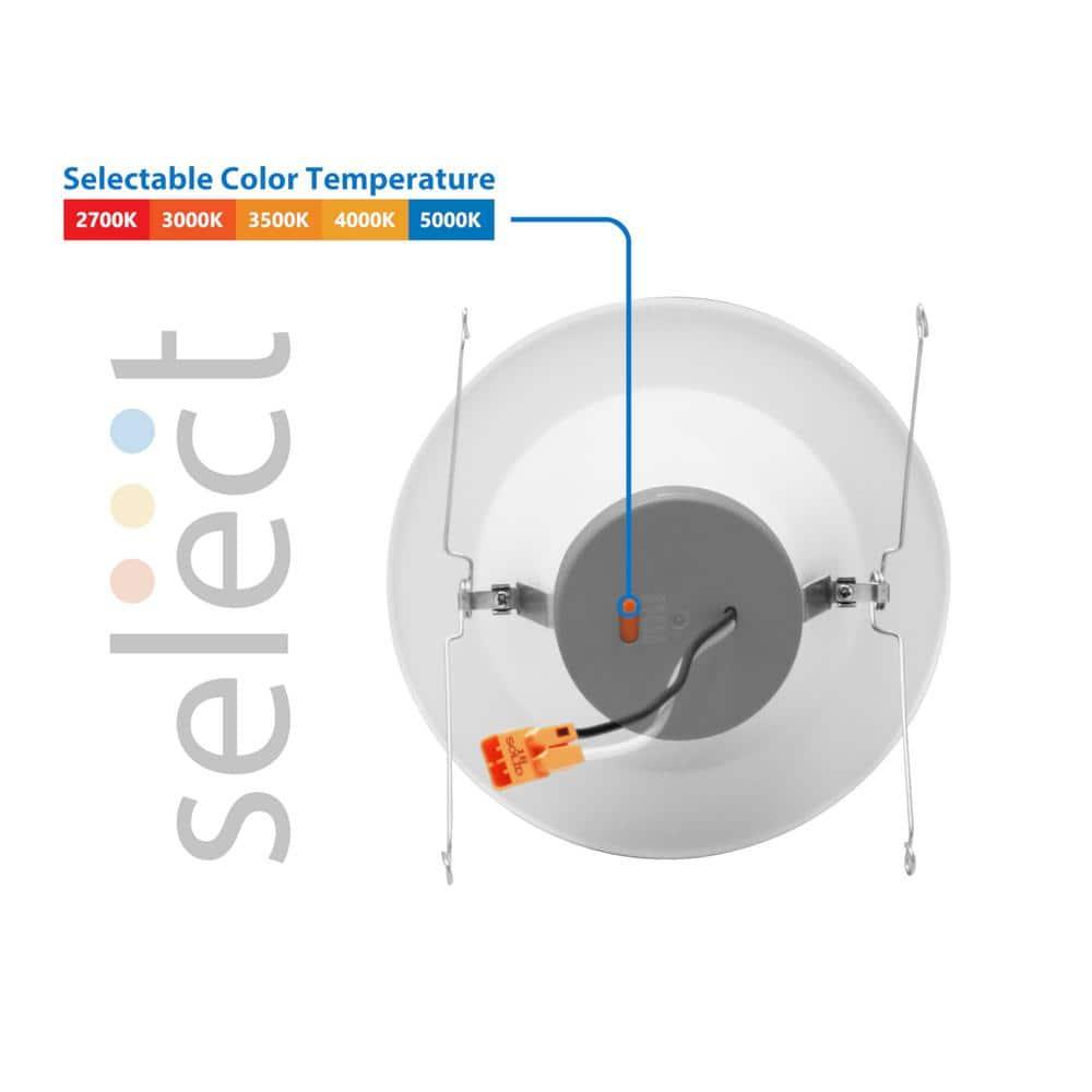 NICOR Lighting 6'' Selectable Color Temperature Dimmable Air-Tight IC Rated LED Retrofit Recessed Lighting Kit DLR56612120SWH
