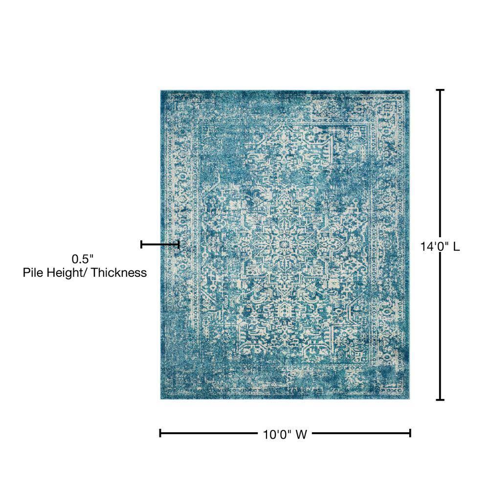 Evoke EVK256 Power Loomed Area Rug - Blue/Ivory - 10'x14' - Safavieh.