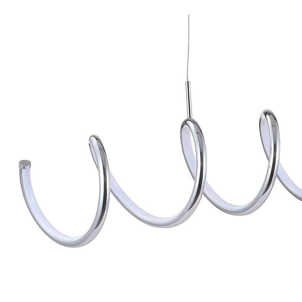 Ali 31" Dimmable Adjustable Integrated LED Metal Linear Pendant, Chrome
