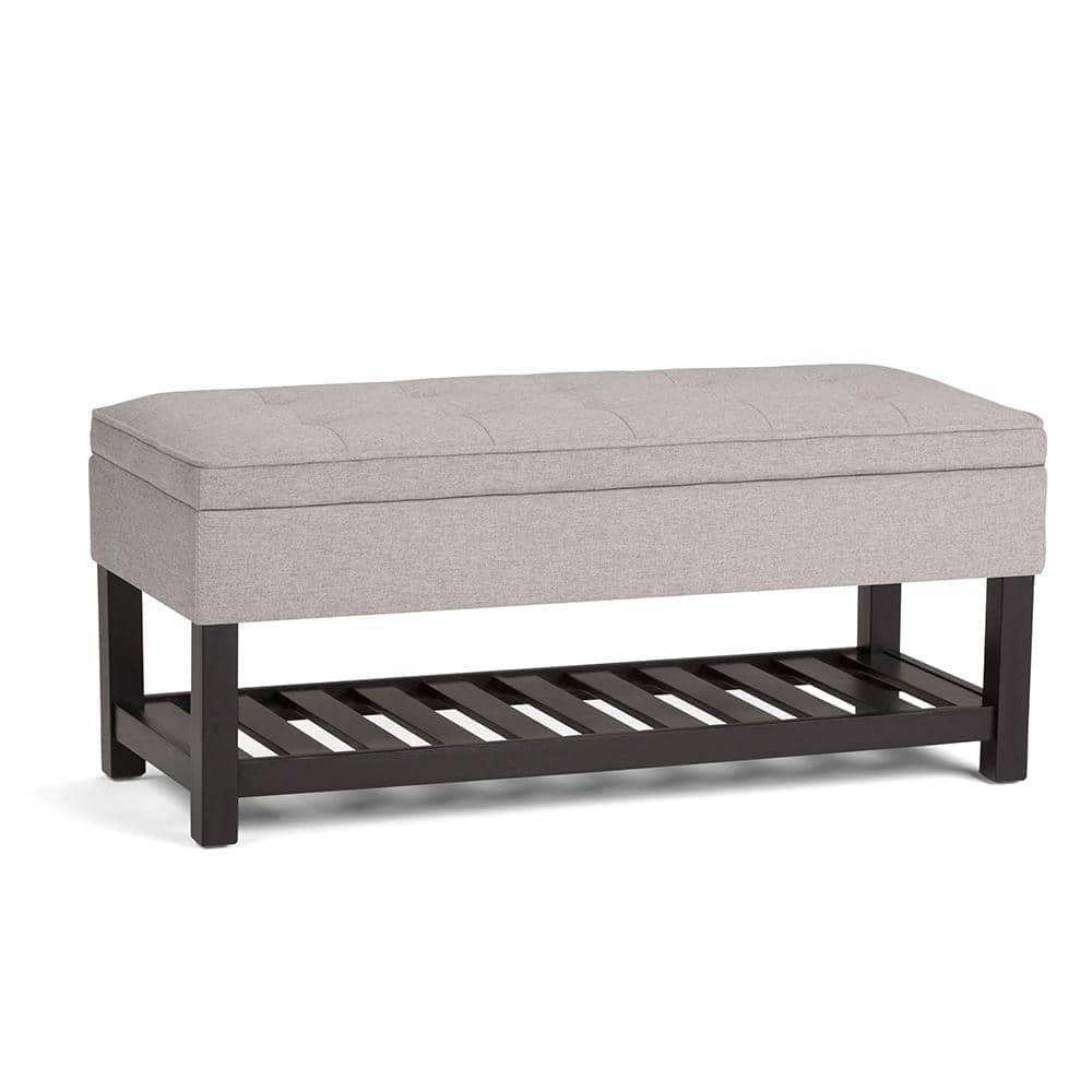 Simpli Home Cosmopolitan 44"W Transitional Tufted Storage Ottoman Bench with Lift Top
