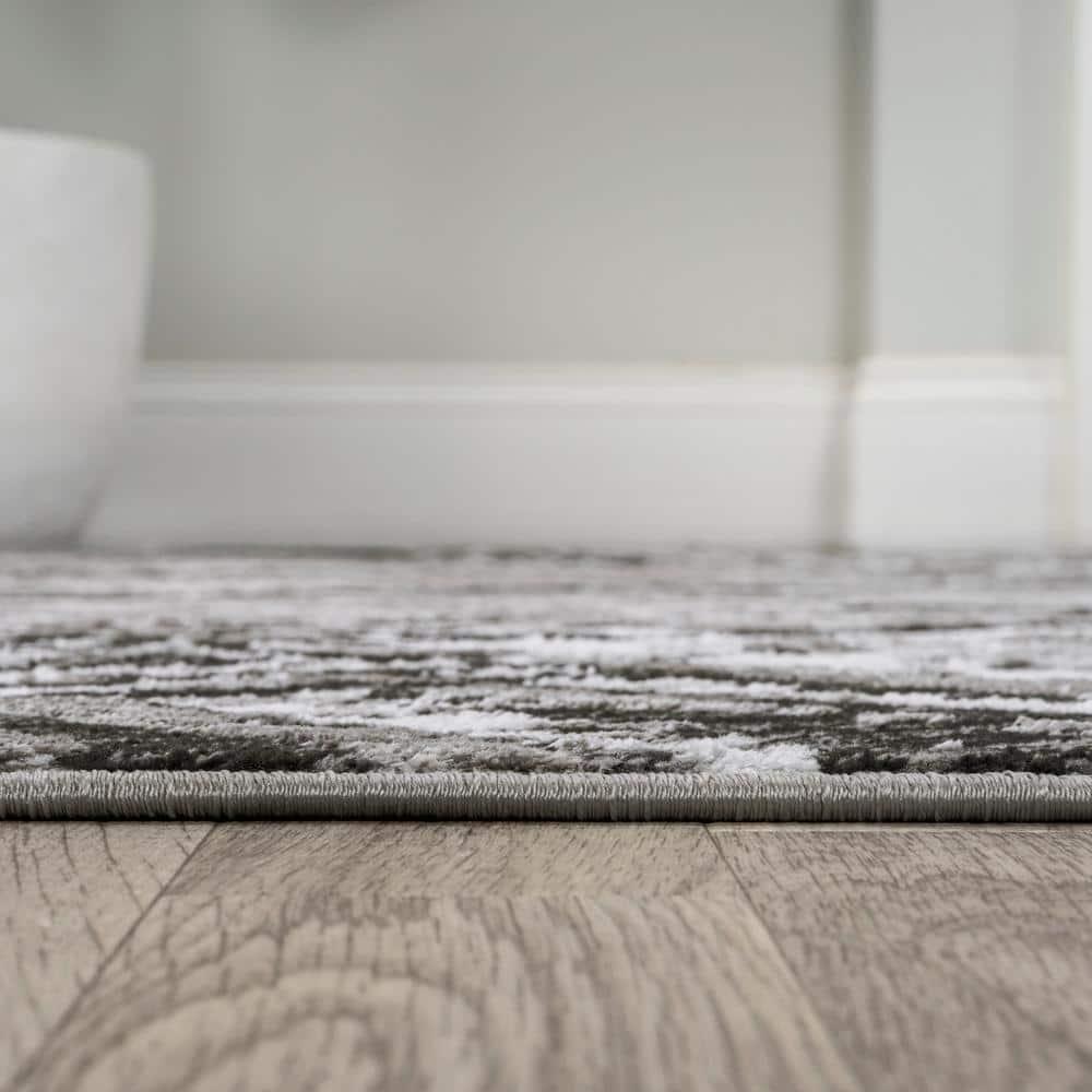 JONATHAN Y Slant Modern Abstract Black/Gray 8 ft. x 10 ft. Area Rug