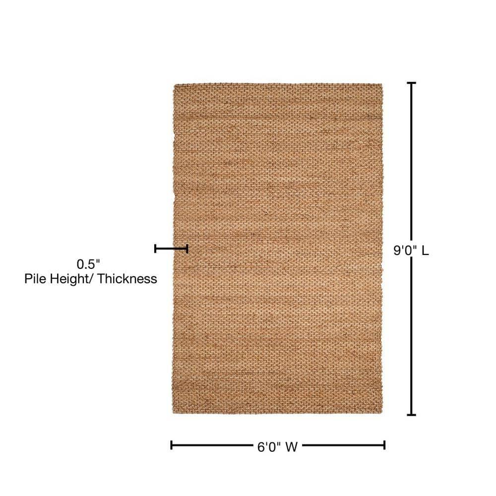 SAFAVIEH Natural Fiber Lillian Braided Jute Area Rug, Natural, 6' x 9'