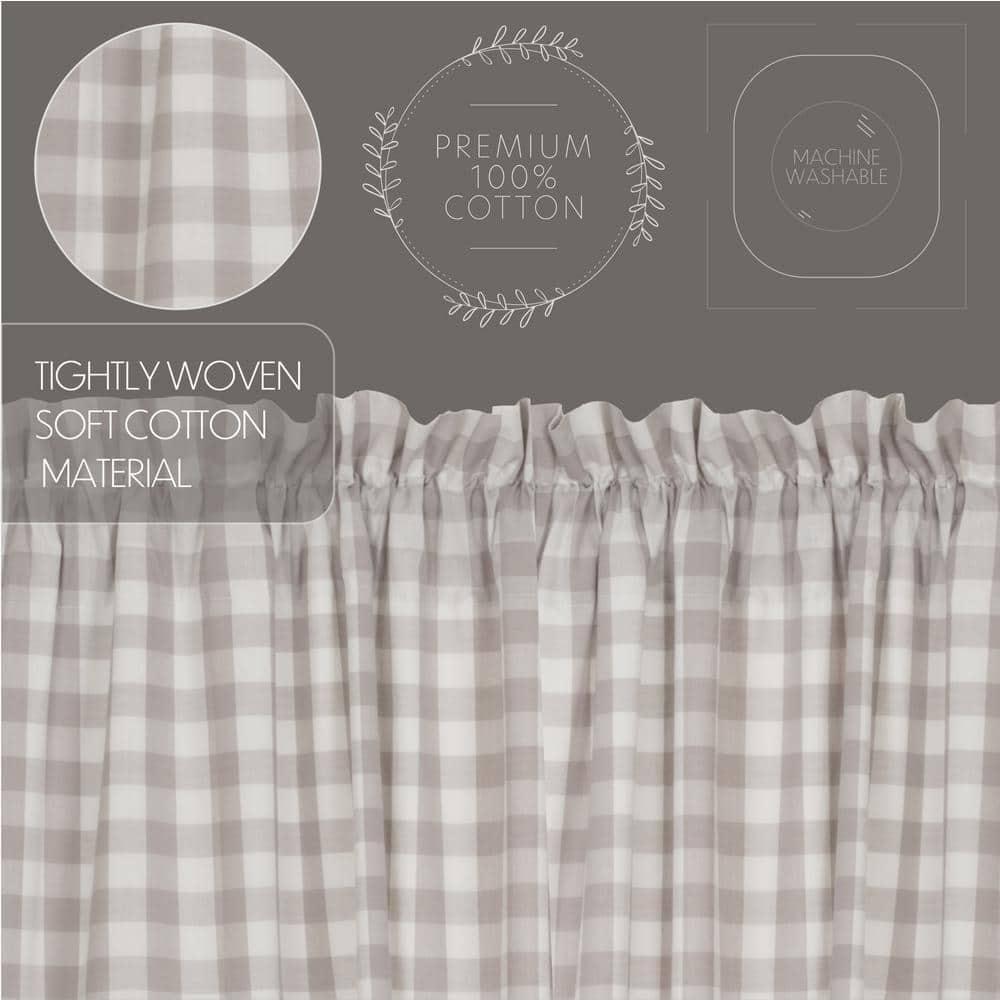 VHC Brands Annie Buffalo Grey Check Valance 16x90