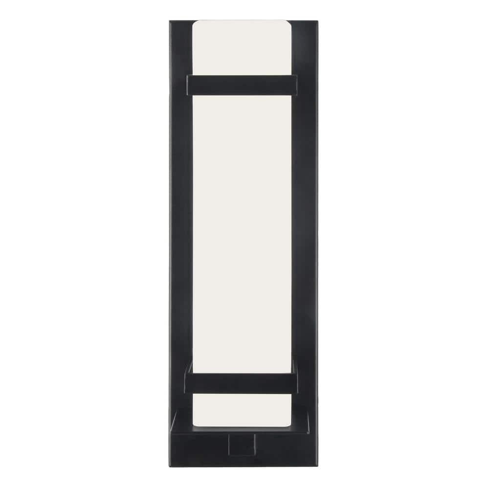 Davis 1-Light Indoor/Outdoor ADA Compliant Wall Light with White Opal Glass, Wet Rated for Porch, Patio, and Entryway – Design House, 588590-BLK