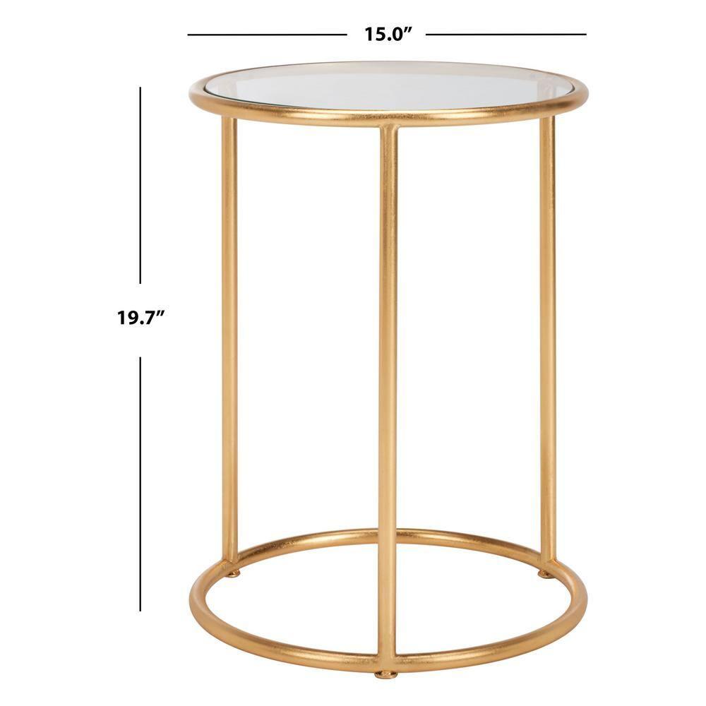 Shay Accent Table - FOX2523B - Gold/Clear - Safavieh Couture